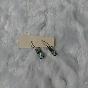 Sterling silver earrings with marcasite and opal